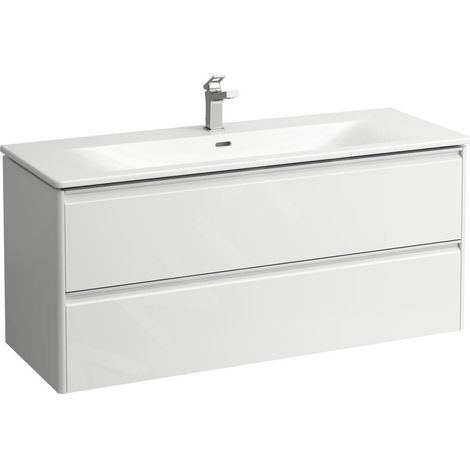 Laufen Base for Palace - Meuble avec lavabo, 53x118x44 cm, 2 tiroirs, blanc mat H8607092601041 (1/2)