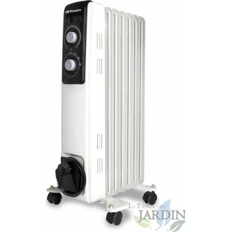 Radiateur à Bain d'Huile 1500W Chauffage électrique 7 éléments Orbegozo RF1500. Thermostat réglable