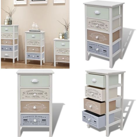 Mueble de almacenaje estilo francés con 4 cajones madera - Cajón - Estilo francés
