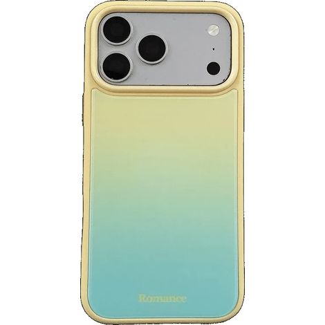 (Jaune-vert, iPhone 16) Coque de téléphone dégradée arc-en-ciel, résistante aux empreintes digitales et aux chocs, finition mate.