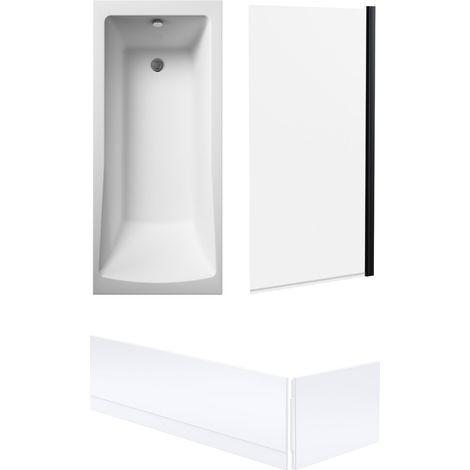 Square Single Ended 1700x700 with Panels & Leg Set, Black Screen