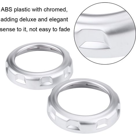 Lot de 2 Anneaux Déco Autocollants ABS Chromé pour Sortie d'Air Arrière Voiture Land Rover Discovery 4 LR4 2009-2016 Argent Diamètre 7.5 cm (1/5)