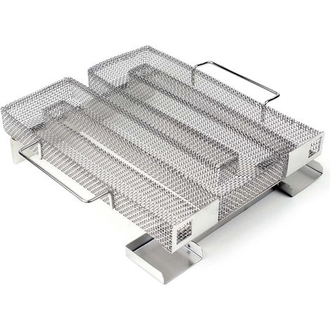 Wiltec BBQ Sparbrand 22,5x22,5x5,5cm Kaltrauchgenerator aus Edelstahl Brennzeit bis zu 8 h, Kaltraucherzeuger zum Kalträuchern Smoker
