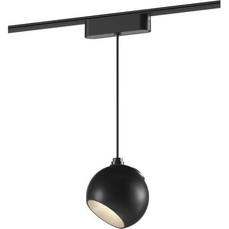 Foco Carril Colgante LED Magnético 25mm SuperSlim Cóncavo 12W 48V Ø100 mm Negro 4000K Blanco Neutro