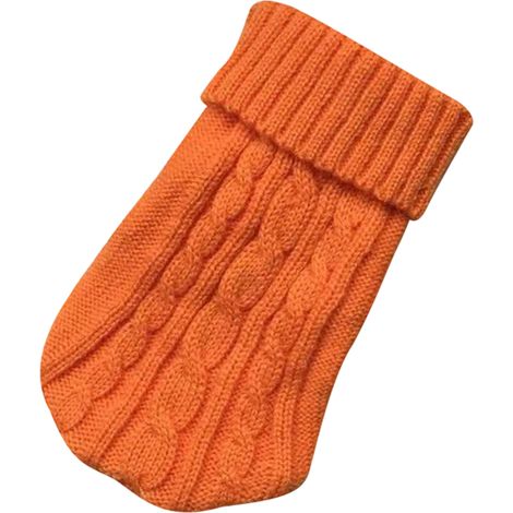 Vêtements d'hiver pour chiens, chiots et chats : pull, veste et manteau pour petits chiens et chats (orange). (1/5)