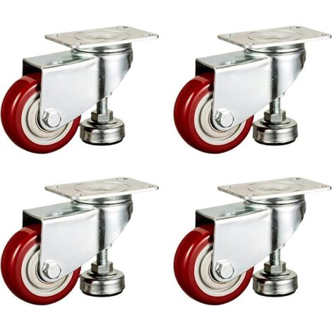 Roulettes à Plaque de Nivellement de 2 Pouces avec Coussinet de Pied de Nivellement Anti-Vibration Réglable, Roulettes Robustes Faciles à Utiliser (1/5)
