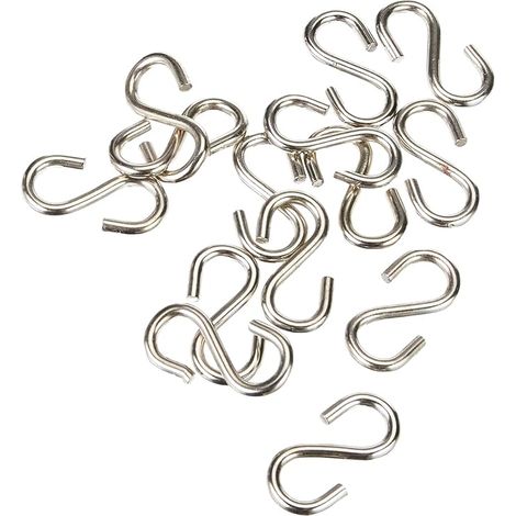 Lot de 100 esses égales, Acier zingué, Diam. 34 mm, Ouverture 9 mm, Suspension, Économique, Fixation Simple, Rapidité d'Utilisation, Crochet en Forme de S