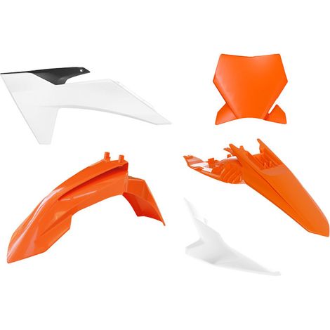 SET PLASTICHE RACETECH (RTECH) 2024/12 KTM SX 65 '24-'25 COLORE OEM (ARANCIO/BIANCO/NERO)