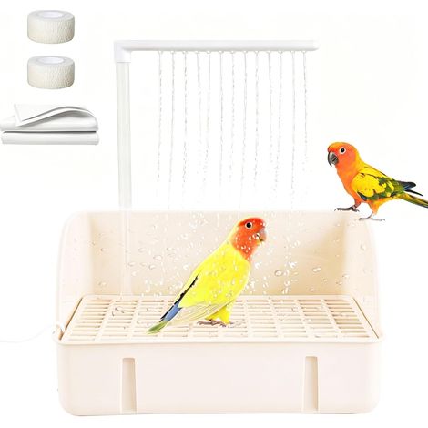 Baignoire Automatique pour Oiseaux,Baignoire Oiseaux Cage,Baignoire Multifonction,Douche à Perroquet à Circulation d'eau Automatique,pour Oiseaux avec Plusieurs Robinets (1/5)