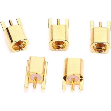 Connecteur Jack Femelle MMCX à Souder pour PCB, Broches Droites Dorées, 3 Pins (1/5)