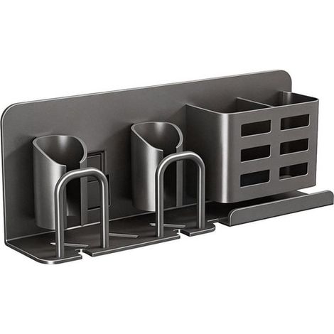 Este soporte autoadhesivo de aluminio para cepillos de dientes se puede instalar en el baño sin necesidad de taladrar y ofrece un práctico espaci