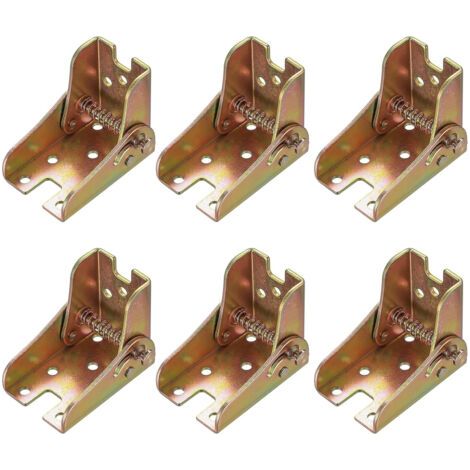 6 Pcs Charniere Pliante Autobloquante, Charnières Pliantes, Charnière Pliante à 90 Degrés, Supports de Pieds de Table Pliables Extension, Charnières de Pieds Pliables Pliants pour Pieds de Table Lit (1/5)