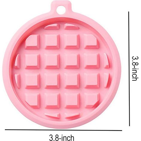 Juego de 2 moldes de silicona para gofres, magdalenas, gofreras, chocolate, caramelos y jabón, en gris y rosa (redondos - 9,7 x 9,7 x 1 cm). (1/2)