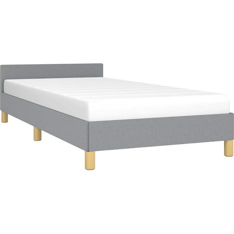 Bed Frame without Mattress Light Grey Twin XL Fabric vidaXL (1/5)