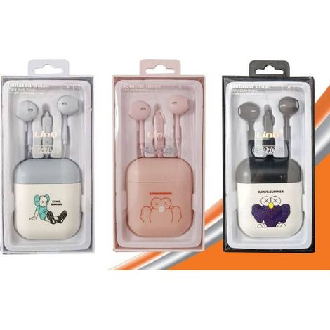 Trade Shop - Cuffie Auricolari Con Microfono Aux Per Smartphone Varie Fantasie Colorate S9702 -