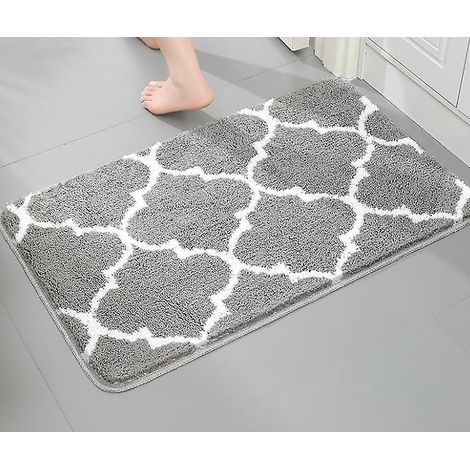 gris(50x80cm) Tapis De Bain Antidrapant Microfibre Absorbant Carpette Lavable En Machine Tapis Bain (1/5)