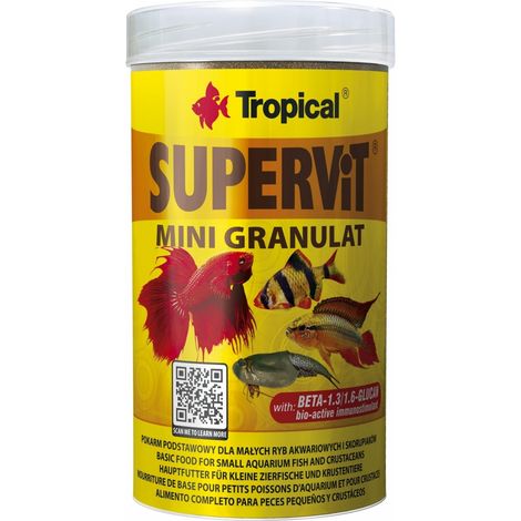 Tropical Supervit Mini Granulat - Mangime base per tutti pesci con apparato boccale piccolo - Formato: 100 ml (1/4)