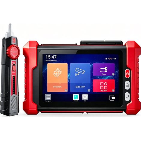 Testeur CCTV, écran tactile IPS 8", IP/CVBS/AHD/TVI/CVI, vidéo 4K, sortie PoE/12V/24V, test de longueur du câble TDR, traceur de câble (en option), WiFi, RS485 (1/5)