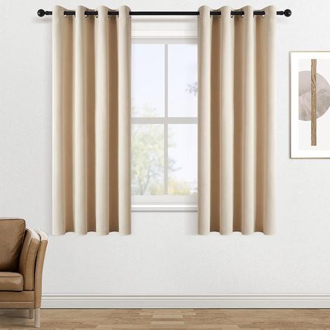 2 Panneaux Rideau Occultant Thermique, 8 Œillets 4cm, Tissu Triple Tissage, Isolation Acoustique, Salon Chambre