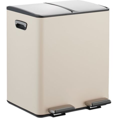 Papelera con pedal de doble compartimento (capacidad de 2 x 15 l)