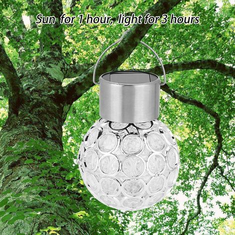 Boule solaire suspendue pour jardin, lampe LED extérieure à changement de couleur, blanc (1/5)