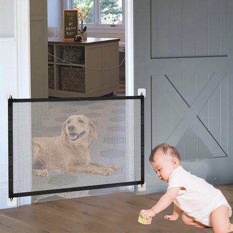 Barrière de sécurité pour chiens, barrière d'escalier rétractable, barrière pour bébé, filet d'isolation pour animaux de compagnie, grande barrière rétractable pour animaux de compagnie F (1/5)