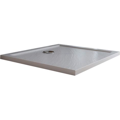 Piatto doccia bordato effetto pietra bianco in acrilico mod. Flower 80x120x4 cm rettangolare