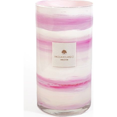 Vaso in vetro artigianale per arredo casa Marble H 20 - Lilla