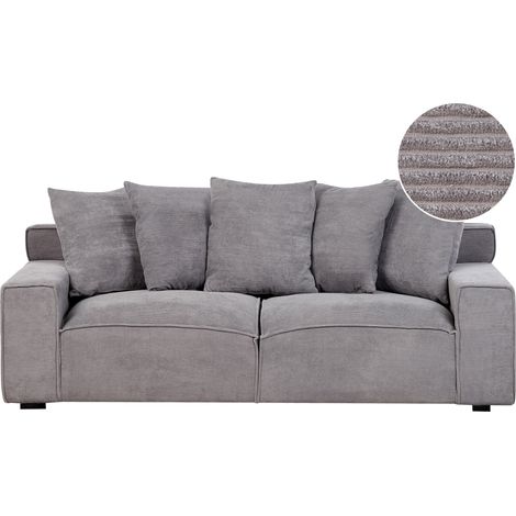 Sofá de 3 plazas de pana gris oscuro cómodo moderno retro sala de estar Viskan