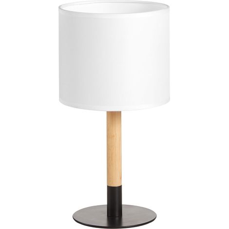 Lámpara de sobremesa NOELIA negro+madera (1/2)