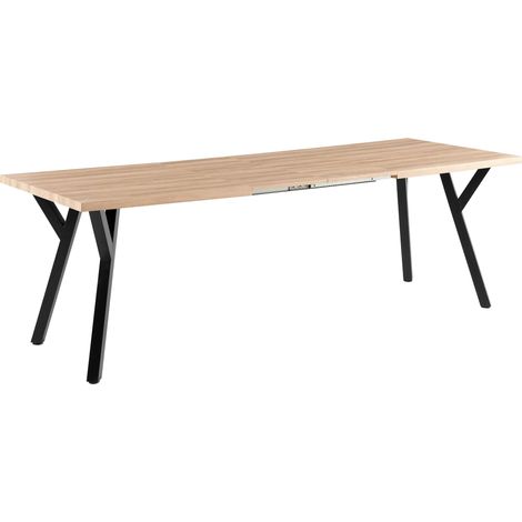 Table Ă manger extensible rectangulaire en MDF bois 160/240 cm (1/5)