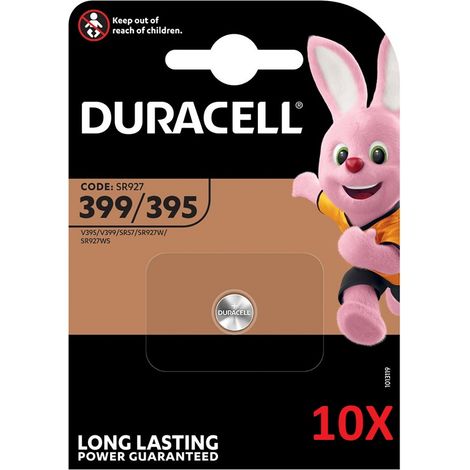 10x Duracell Uhrenbatterie D395 D399 1,55V 55mAh Blister