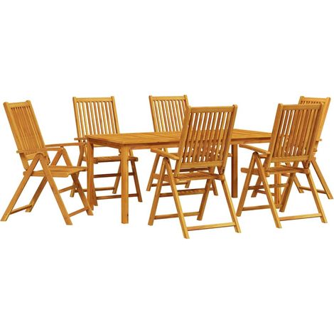 Maison Exclusive - Garten Essgruppe Faltbar 7 pcs Braun Massivhol