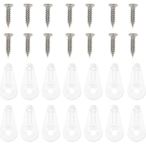 Clips de Fixation Miroir avec Vis Surface Lisse et Sécurisée 30pcs en Plastique Transparent Accessoires de Montage Intégrés pour Armoire et Verre (1/5)