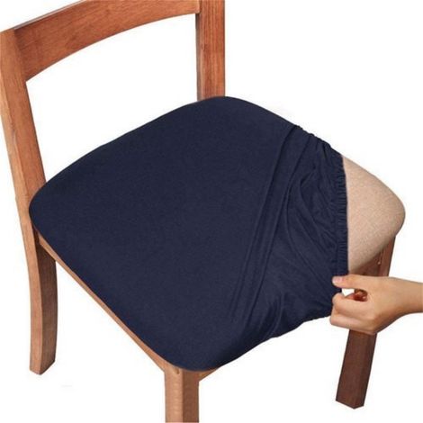 Housse De Chaise - Tissu Satin Élastique 92% Polyester 8% Spandex - Pour Chaises À Manger Bureau Banquet - Hauteur 35 À 48 Cm - 1 Pièce (1/5)