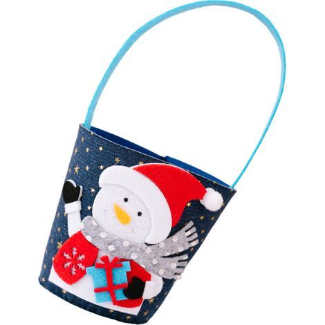 Sac en denim de vacances personnalisé, sac à-bonhomme de neige (1/2)
