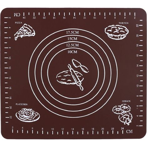 Tapis de cuisson en silicone gradué, idéal pour la préparation de biscuits, macarons et pâtes à pâtisserie. Dimensions : 50 x 40 cm. (1/5)