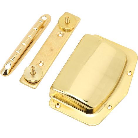 Protecteur de Pont Guitare Doré Métal avec Vis - Accessoire pour Guitare Acoustique et Électrique (1/5)