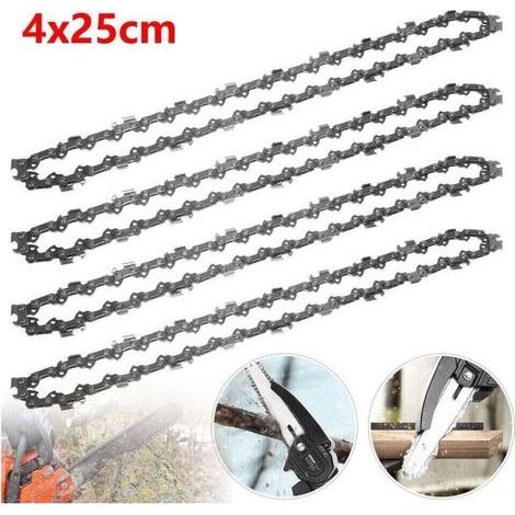 Lot de 4 chaînes de tronçonneuse 25 cm 40 maillons – Pas 3/8 – Épaisseur 1,1 mm – Pour bois dur et teck (1/5)
