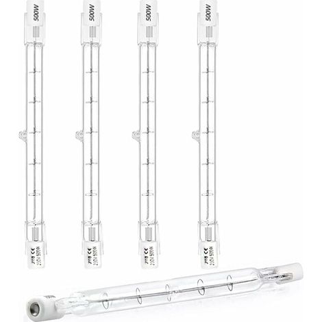 Ampoule Halogène R7s - 500 W - 118 mm - 2800 K - Angle De Faisceau 360 ° - Pour Éclairage Paysager Et Sécurité - Lot De 5 (1/5)