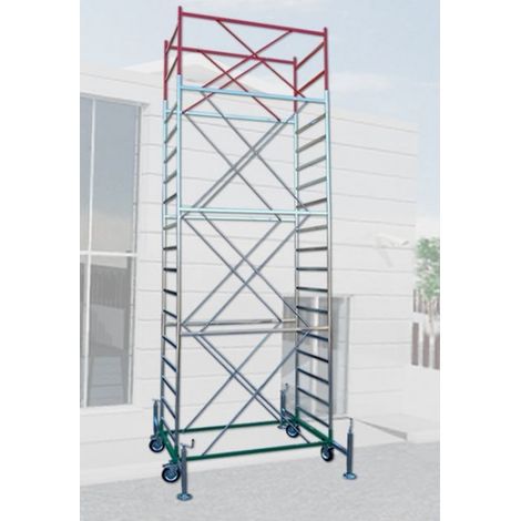 Trabattello Metal 5 Modello M5300 Altezza 380 cm - Altezza Struttura 300 cm NON COMPRESO PIANO DI LAVORO (1/3)