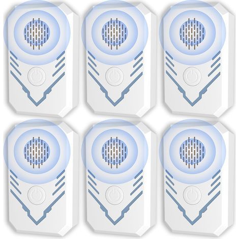 Ultrason pour Souris et Rats 6 Pièces, Anti Moustique Ultrason, Repulsif Ultrason, Appareil Ultrason pour Nuisible, Antiparasitaire Répulsif pour Moustiques 8.5x5.5x4.5cm (1/5)