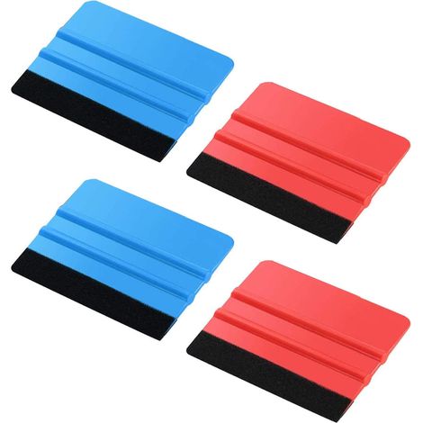 NineClouds Kits d'outils d'emballage de voiture de raclette de bord de feutre de 4 pièces, outil d'applicateur de raclette de feutre de 4 pouces (1/5)