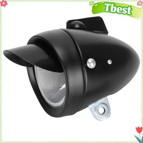Tbest Lumière de vélo Phare De Vélo Vintage Rétro éclairage LED Pour La Sécurité Des Trajets Nocturnes linge objets Argent Noire (1/5)