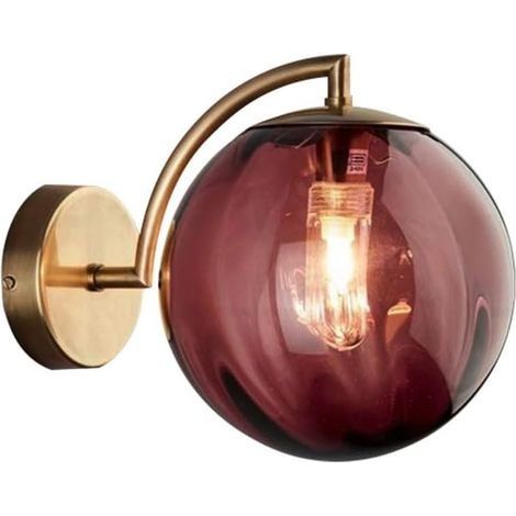 Applique Murale Nouveau Nordic Modern Ø15CM Boule De Verre Rouge Applique Applique Luminaire Support En Métal Applique (Rouge) (1/4)