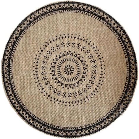 Napperon Rond Tissé à Franges De Jute 38 Cm Tapis De Table Imprimé Naturel Tapis De Table De Cuisine Antidérapant Résistant à La Chaleur Coussin De Protection De l'environnement