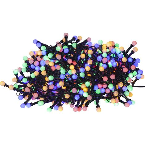 Star Trading Guirlande lumineuse Berry Mini, 700 LED, multicolore, transformateur, modes d'éclairage, minuterie, extérieur, 14 mètres (1/4)