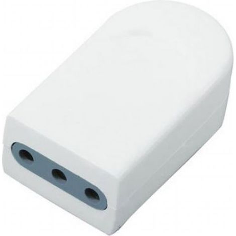 V-TAC Presa Singola 10A 2P+T con Uscita Cavo Dritta Colore Bianco (1/2)