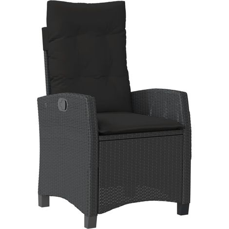 Maison Exclusive - Gartensessel Verstellbar mit Kissen Schwarz Po