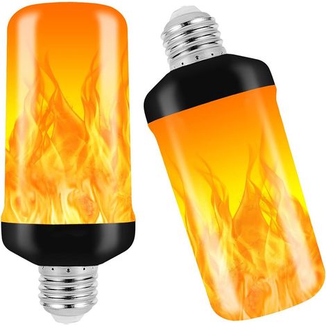 Ampoule LED à effet flamme, 2 unités, culot E26, 4 modes, pour usage résidentiel, commercial ou en remplacement des sources lumineuses conventionnelles.-AquaForge (1/5)